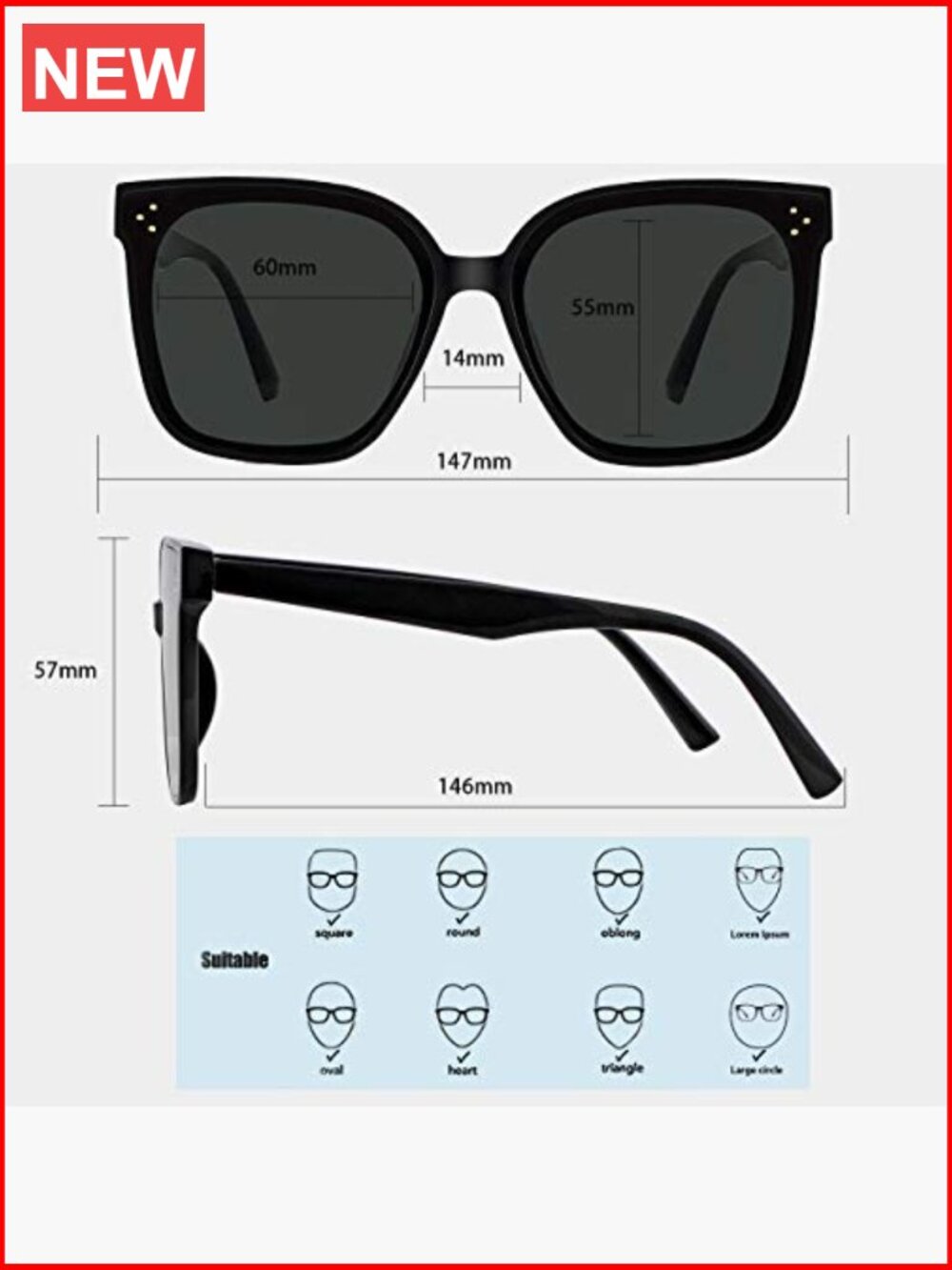 Oversized Polarized Sunglasses Uv400 Protection Retro Wrap Around View 5